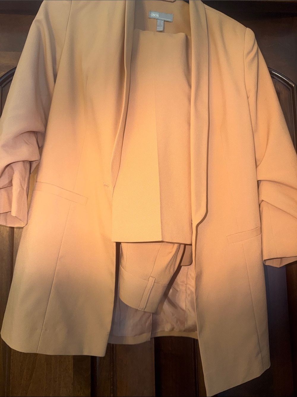 ASOS Peach Single-Breasted Open Blazer